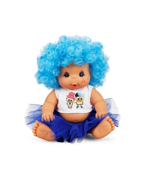 Afro Bebek Kıvırcık Saçlı 23 cm 23488 Mavi