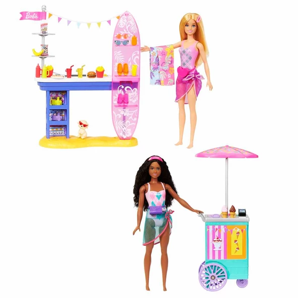 Barbie Brooklyn ve Malibu Bebekleri Oyun Seti HNK99 - Resim 3