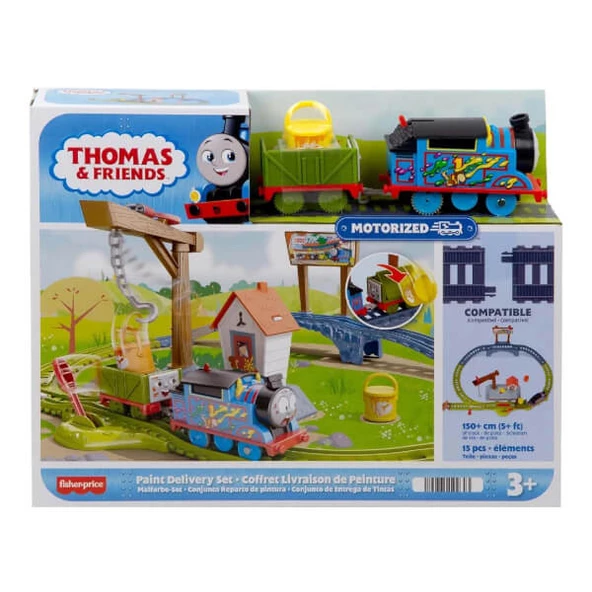 Fisher Price Thomas ve Arkadaşları Boya Teslimatı Motorlu Tren Seti HTN34 - Resim 3