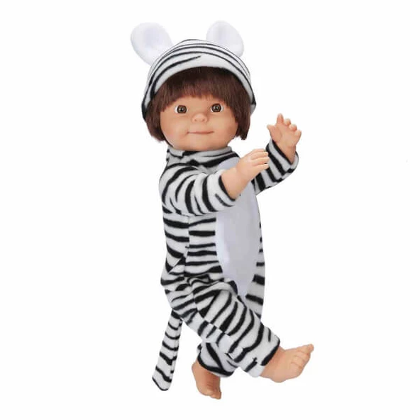 Dollz n More Bebelou Kostüm Partisi Bebeği 40 cm 26236 Zebra Kostümlü - Resim 4