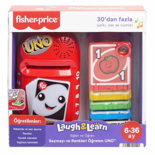 Fisher Price Sesli ve Işıklı Eğlen ve Öğren Saymayı ve Renkleri Öğreten UNO HWH16 - Resim 3