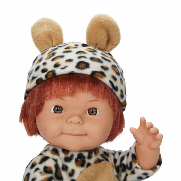 Dollz n More Bebelou Kostüm Partisi Bebeği 40 cm 26236 Leopar Kostümlü - Resim 4
