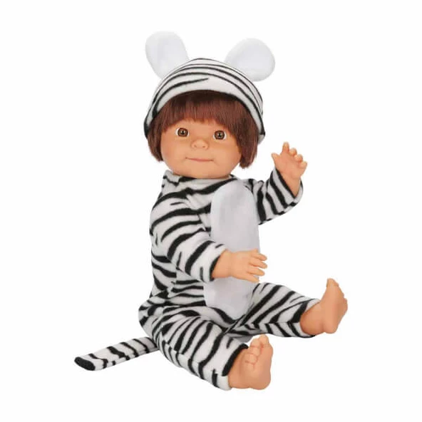 Dollz n More Bebelou Kostüm Partisi Bebeği 40 cm 26236 Zebra Kostümlü - Resim 3