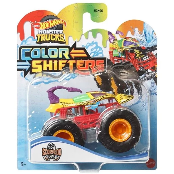 Hot Wheels Monster Trucks 1:64 Renk Değiştiren Arabalar HGX06 HMH32 Scorpedo