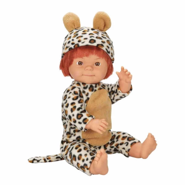 Dollz n More Bebelou Kostüm Partisi Bebeği 40 cm 26236 Leopar Kostümlü - Resim 2