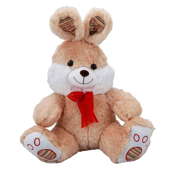 Puffy Friends Kurdelalı Tavşan Peluş 40 cm 15230 Açık Kahverengi