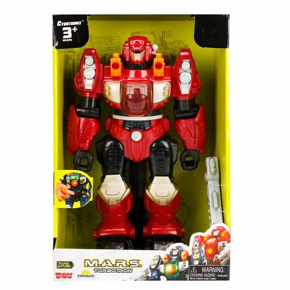 Happy Kid M.A.R.S. Sesli ve Işıklı Yürüyen Turbotron Robot 30 cm 06175 Kırmızı