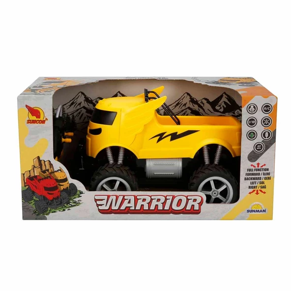 Suncon 1:18 Suncon Warrior USB Şarjlı Uzaktan Kumandalı Araba 28cm 46777 Sarı