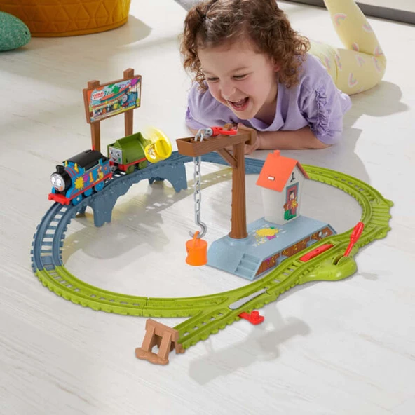 Fisher Price Thomas ve Arkadaşları Boya Teslimatı Motorlu Tren Seti HTN34 - Resim 4