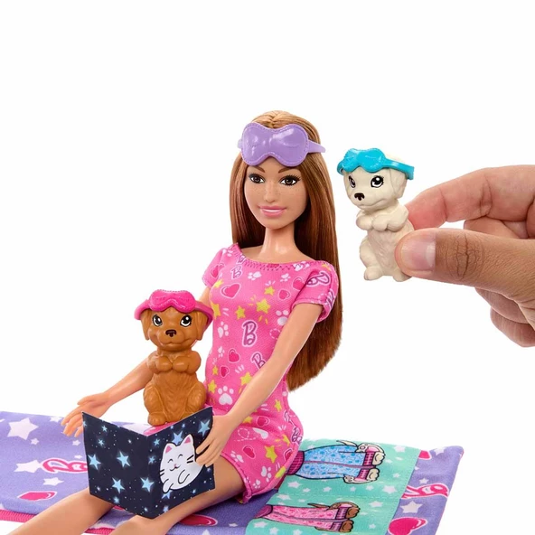 Barbie ve Köpekçikleri Pijama Partisi Oyun Seti HXN01 - Resim 3
