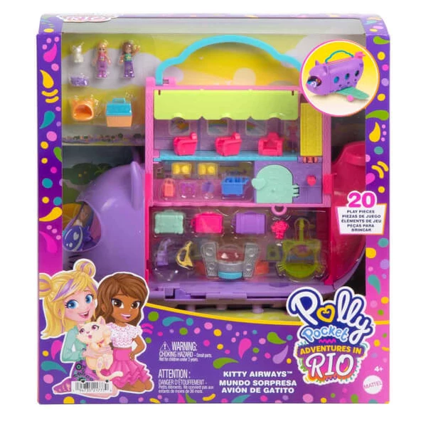 Polly Pocket Minik Kedi Hava Yolları Oyun Seti HWP19 - Resim 4