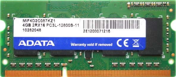 ADATA 4GB MIF4D2C087KZ1 1600MHz DDR3 PC3-12800 204-Pin SoDIMM NOTEBOOK RAM BELLEK