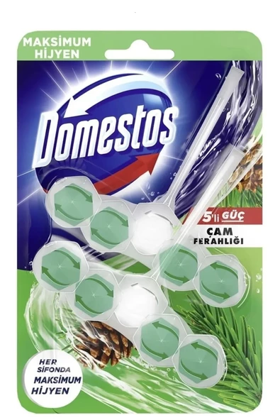 Domestos WC Blok 5 Li Güç Tuvalet Bloğu Çam Ferahlığı Maksimum Hijyen 100 Gr x 2 Adet - 2