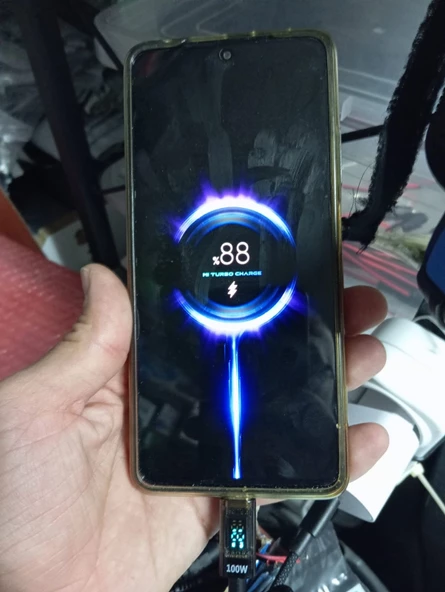 Pd 100W Type-C Totype-C LED Ekran Kablo 100W Digital Göstergeli Şeffaf Başlık Tasarim Hasir Type-C To Type-C Ultra Hızlı C141TT - 4