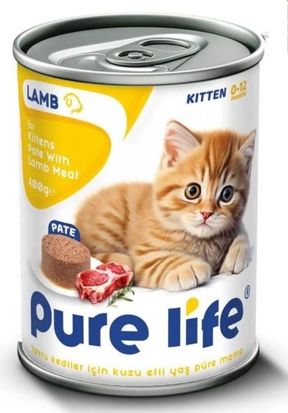 Pure Life Kuzu Etli Pate Yavru Kedi Maması 400gr