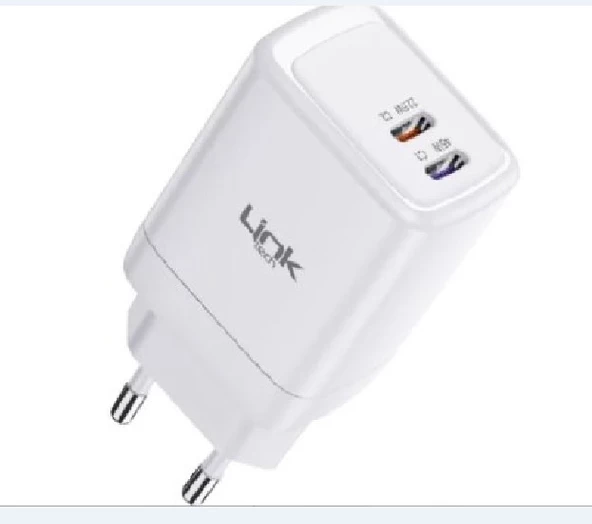 Linktech G831 Premium Seri Super Silicon Tech 45W GaN 2x USB-C PD Şarj Adaptörü (Başlık)