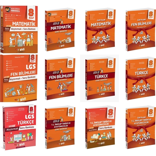 Gizli Yayınları 2025 8. Sınıf Lgs Alıştırmalı + Usta Işi + Gizli Kuşak Seti 12 Kitap ürün görseli 1