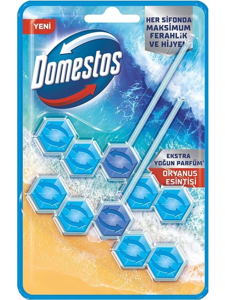 Domestos WC Blok 5'li Güç Tuvalet Bloğu Okyanus Ferahlığı Maksimum Hijyen 100 Gr x 4 Adet - 2