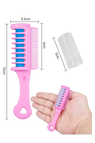 Saç Boyama Tarağı 3 lü 1 Paket Bubu Saç Boyama Tarak Pembe Mor ve Pembe Parlak Renkler Uygulaması Kolay - Resim 2