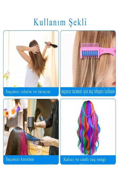 Saç Boyama Tarağı 3 lü 1 Paket Bubu Saç Boyama Tarak Pembe Mor ve Pembe Parlak Renkler Uygulaması Kolay - Resim 3