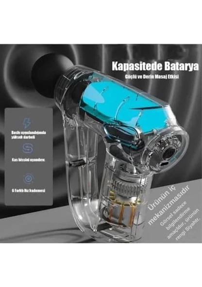 Mini Fuscial Massage Gun Masaj Tabancası Profesyonel Sporcu Kas Masajı Şarjlı - 5