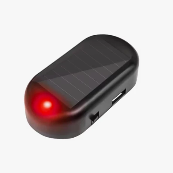 Alarm Araç İçin Caydırıcı Solar Şarj Olan Güçlü Yapışkanlı Işıklı Plastik Mini Sahte Alarm - 2