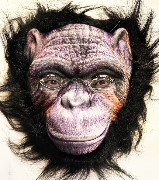 Siyah Saçlı Goril Maskesi Orangutan Maymun Maskesi Mega Peluş 36 No ürün görseli 1