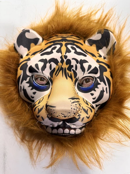 Kahverengi Yeleli Saçlı Peluş Aslan Maskesi Mega Peluş 23 No ürün görseli 1