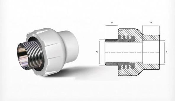 Ege Yıldız PPRC 40X1 1/4 Erkek Adaptör Gri