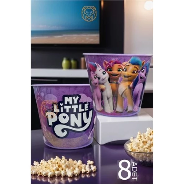 ModaCar 8 ADET My Little Pony Patlamış Mısır Popcorn Kovası 719694 Toptan Paket