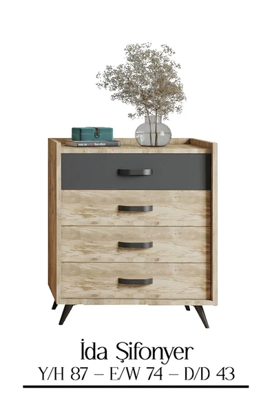 Mymob İda 4 Çekmeceli Şifonyer - 5