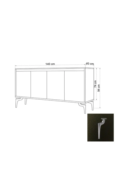 FUHO Peeta Konsol Antrasit - 5