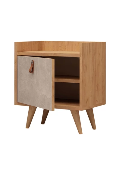 Mymob Kahve Gri Betong Plus Paju Komodin - 3