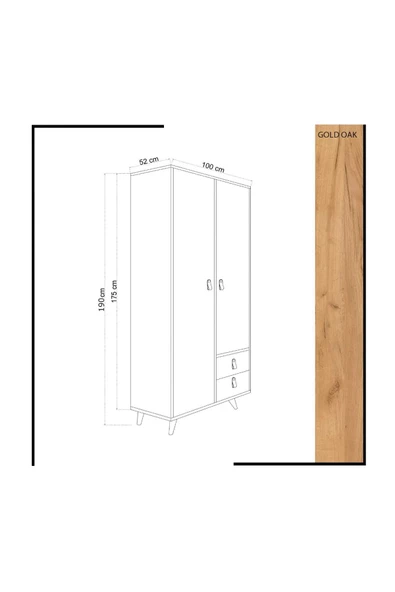 Mymob Lusso 2 Kapaklı Gardrop - 4