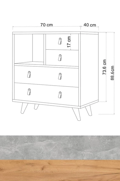 Mymob Kahverengi Bej Betong Plus Witlof Komodin - 3