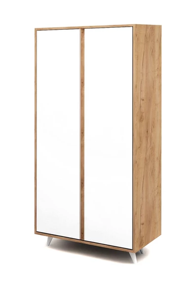 Mymob My Mob Ajumma 2 Kapaklı Gardırop - Meşe Beyaz - 3