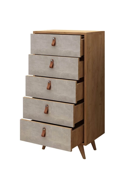 Mymob Kahve Bej Betong Plus Spanze Komodin - 2