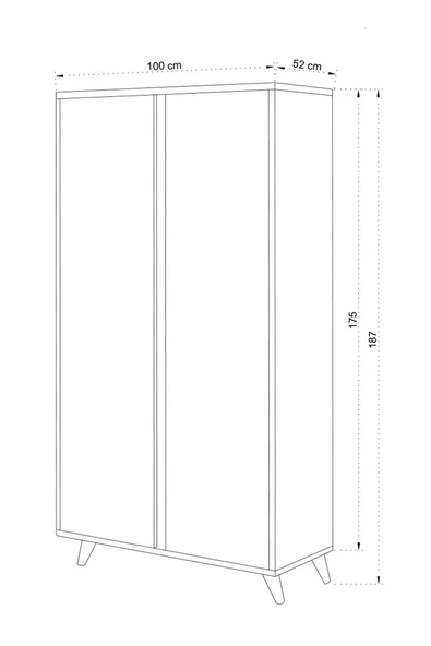 Mymob My Mob Ajumma 2 Kapaklı Gardırop - Meşe Beyaz - 4