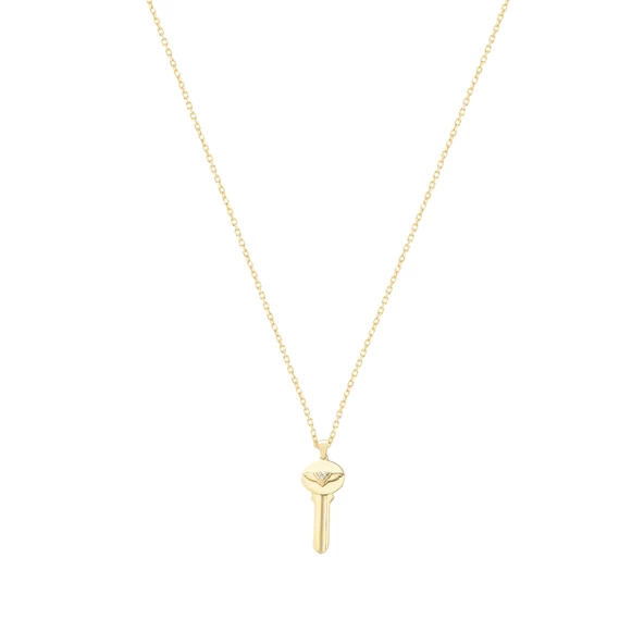 Anahtar 14 Ayar Altın Kolye 3,5 cm - 5