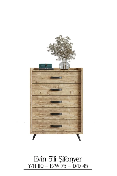Mymob Evin 5 Çekmeceli Şifonyer - 3
