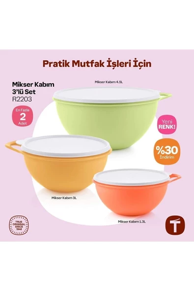 Miksim Set. 4.5 LT, 3 LT ve 1.4 LT.