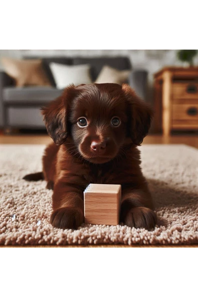 Mdizmir Petshop Köpek Oyuncak 1 Adet Ahşap Küp Dogal Kaliteli Oyuncak