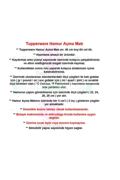 Hamur Açma Matı 46 X 64 Ölçülü Hsgl - 2