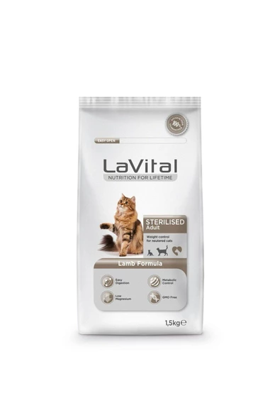 Lavital Sterilised Kuzu Etli Kısırlaştırılmış Kedi Maması 1.5 Kg