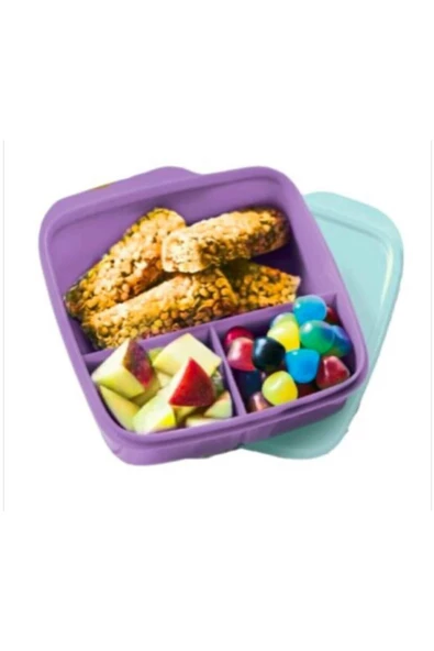 Tupperware Bölmeli Beslenme Kutusu 550 ml Yeni Renk Morbölmeli2
