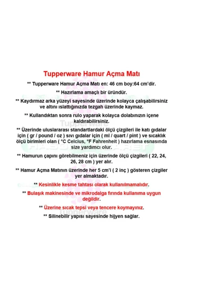 Hamur Açma Matı 46 X 64 Ölçülü Hsgl - 2