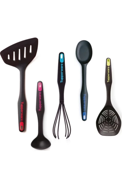 Modern Peri Set 5'li ( Kaşık, Mini Kepçe, Spatula, Çırpıcı Ve Kevgir) ürün görseli 1