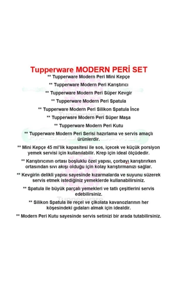 Modern Peri Set ( Kepçe-spatula-maşa-karıştırıcı ) Hsgl - Resim 3