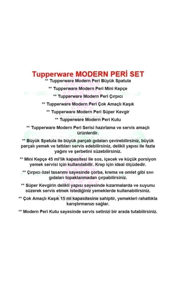 Modern Peri Set Spatula-mini Kepçe-çırpıcı-kaşık-kevgir Hsgl - Resim 6