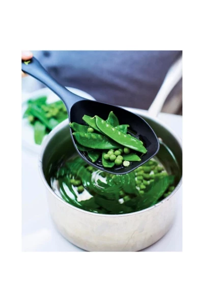 Modern Peri Büyük Kevgir Sarı Süzgeçli Kepçe - 4